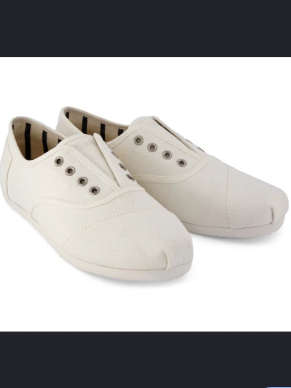 TOMS Cordones Plus Sneakers – White Canvas – Size 11 (BNWT)